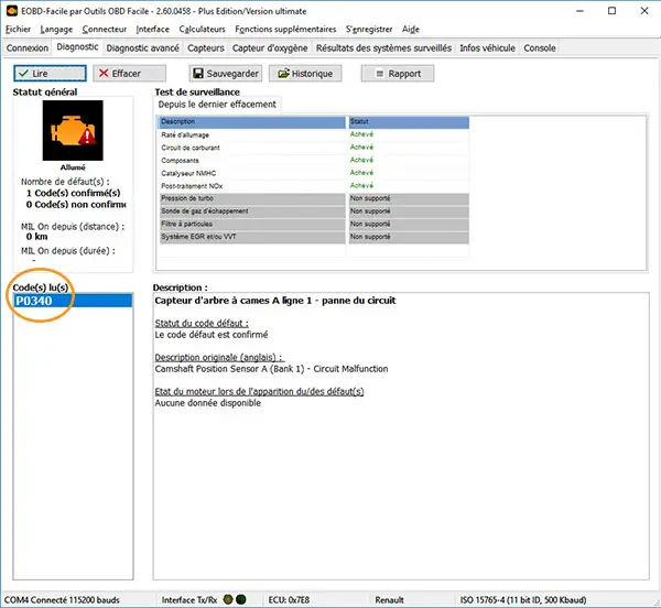 Fehlercode Nockenwellensensor