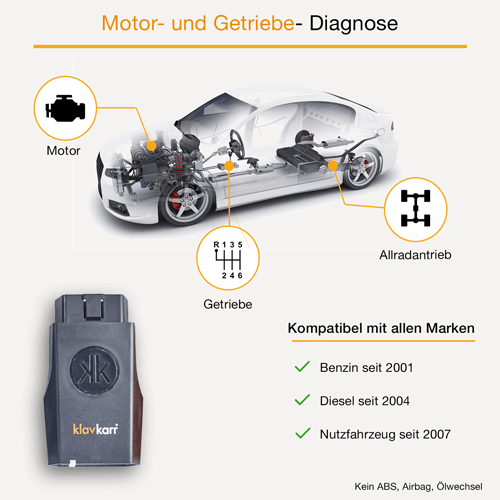 klavkarr 210 - Bluetooth OBD2-Kfz-Diagnosegerät